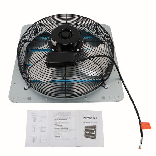 DURAFORCE Shutter Exhaust Fan 16 Inch Wall Mounted Automatic Aluminum Attic Fan