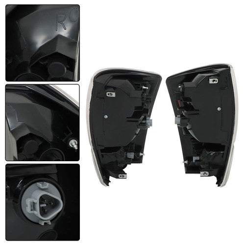 DURAFORCE Black Bezel LH+RH Clear Lens Brake Lamp Tail Lights Fit For Toyota Tacoma 16-21