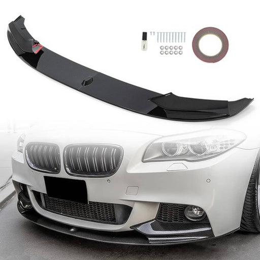 DURAFORCE Front Bumper Lip Splittle for 11-16 BMW F10 535i 528i 550i M Sport Carbon Fiber