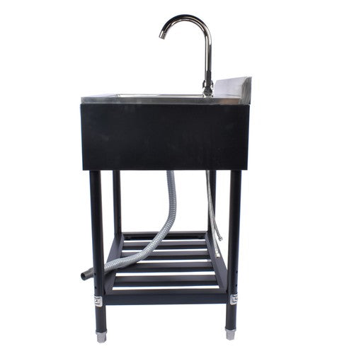 DURAFORCE 28.3in Stainless Steel Utility Sink, Free Standing Laundry Sink with Washboard