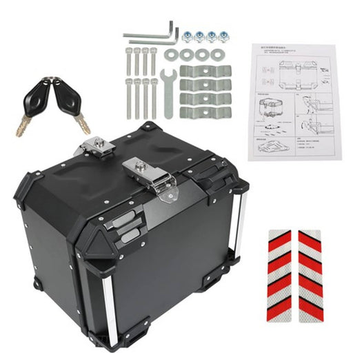 DURAFORCE 45L Black Motorcycle Top Case Tail Box Waterproof Luggage Scooter Trunk Storage