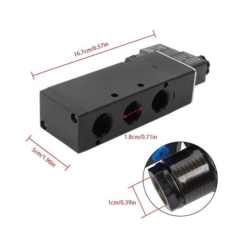 DURAFORCE 1/2" Inch 5 Way Pneumatic Directional Control Electric Solenoid Valve 110V AC