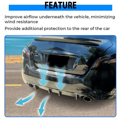 Nissan Maxima 09-2015 7th Gen 4Door Rear Lower Bumper Lip Diffuser Splitter