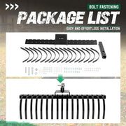 DURAFORCE 48" Landscape Rake Pine Straw Rake Rock Rake Fits 2" Receiver ATV/UTV Tractors