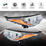 DURAFORCE Front Headlights Headlamps For Toyota Highlander 2014-2016 Left+Right Side Clear