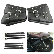 DURAFORCE New For Sportster 883 Dyna Moto PU Leather Luggage Tool Saddlebag Saddle Bags