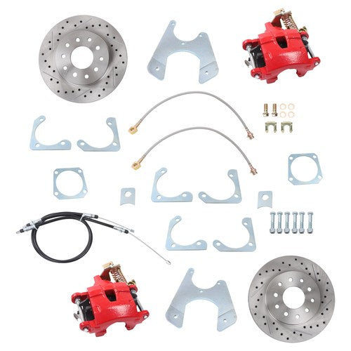 DURAFORCE For Calipers Chevelle GTO El Camino 64-72 GM 10 12 Bolt Rear Disc Brake Kit Red