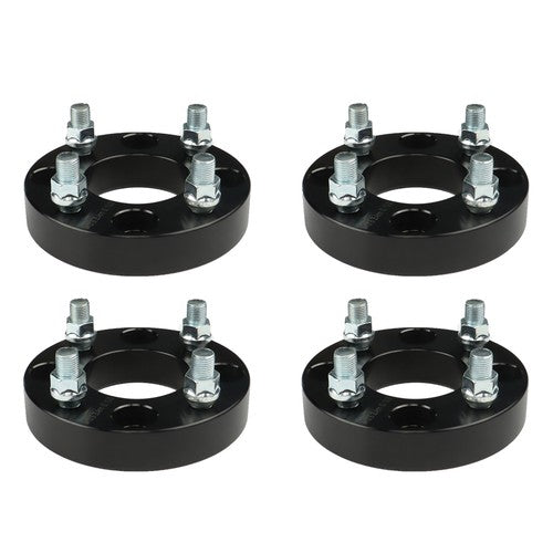 DURAFORCE 4× 1" For Golf Cart Black Wheel Spacers 1/2x20 Studs Bolt Pattern 62mm Hub Bore