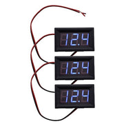 DURAFORCE 3× DC 4.5-30V Blue LED 3Digital Display Voltage Meter Voltmeter Panel Motorcycle