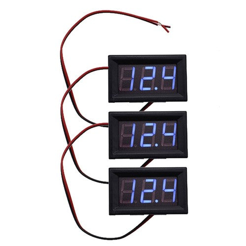 DURAFORCE 3× DC 4.5-30V Blue LED 3Digital Display Voltage Meter Voltmeter Panel Motorcycle