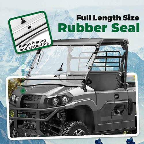 DURAFORCE 2-in-1 Scratch Resistant Flip Windshield For Kawasaki Mule PRO MX 2019-2025