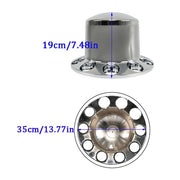 DURAFORCE Semi Truck 33mm Chrome Wheel Axle Covers w/ Hub Caps Lug Nuts