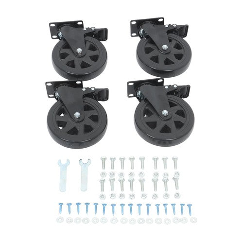 DURAFORCE 4 × 6" Heavy Duty Caster 360° steering Black W/Brake Quiet, Smooth