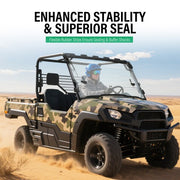DURAFORCE Flip Windshield Scratch Resistant For 2015+ Kawasaki Mule Pro FXT /DXT /DX /FX