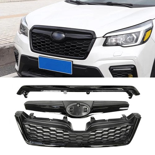 DURAFORCE Gloss Black Upper Grille Honeycomb Grill Assembly for 2014-2018 for Subaru Forester