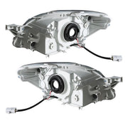 DURAFORCE Left & Right Pair Headlights Headlamps Black Housing For Toyota Yaris 2007-2012