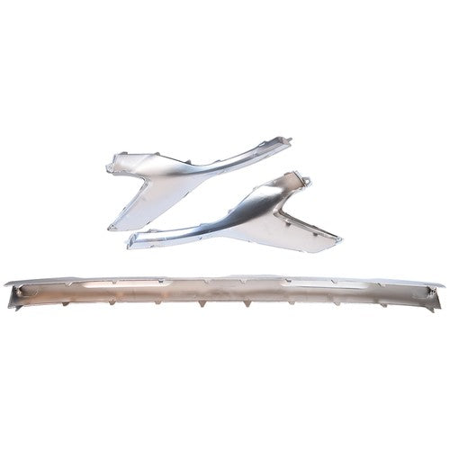 DURAFORCE Front Bumper Skid Plate Molding Deflector Silver For Hyundai Santa Fe 2021-2023