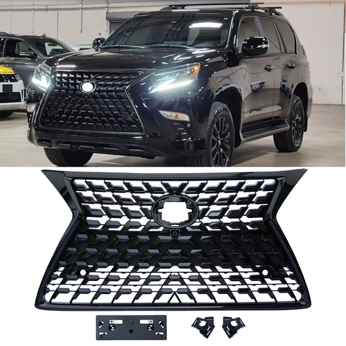 DURAFORCE Front Gloss Black Grille Luxury Grill for 2014-2022 for Lexus GX460