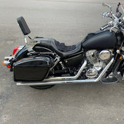 DURAFORCE Vivid Black Large Hard Saddle Bag Trunk For Harley Davidson Honda Yamaha Cruiser