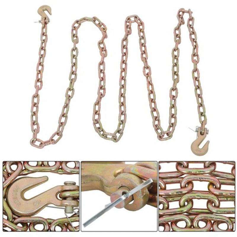 DURAFORCE G70 V-Chain Large J-Hooks Flatbed Tow 1/4" 12' Truck Rollback Wrecker Carrier