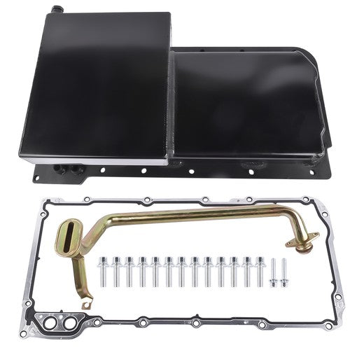 DURAFORCE Rear Engine Oil Pan w/ Gasket For GM LS LS1 LS2 LS3 LS6 7 Quarts Black Aluminum