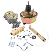 DURAFORCE 7 Inch Power Brake Booster, 1 Inch Bore Master, Bottom Mount Valve Disc/Drum Kit