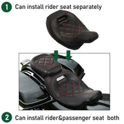 DURAFORCE Two-Up Low-Profile Driver Passenger Seat For Harley Touring Road Glide 2009-2023