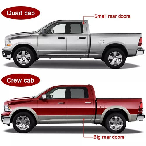 4 Piece Rocker Panel Guard Sill Plate Cover for RAM 1500 2500 3500 Crew Cab 2009 18