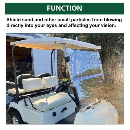 DURAFORCE Clear Folding Windshield For 1995-2003 Yamaha G14 G16 G19 Golf Cart Part PC