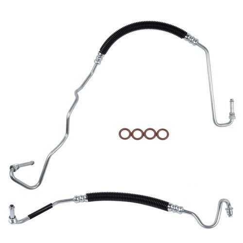 DURAFORCE 2pcs Power Steering Pressure Line Hoses for Chevy Silverado GMC Sierra 6.6L V8
