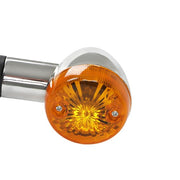 DURAFORCE 2×Amber Chrome Front Rear Turn Signal Blinker Indicator Light Motorcycle