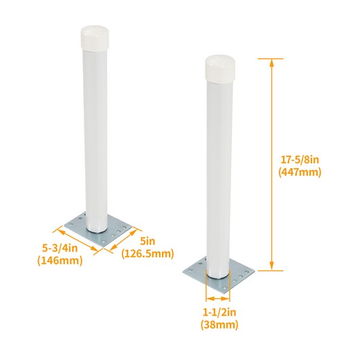 DURAFORCE 2PCS Steel 22" Pontoon Trailer For Boat Post Guide-On Guide On Post W/hardware