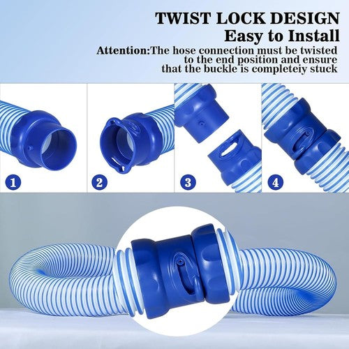 DURAFORCE 6 Pack Pool Cleaner Hose for Zodiac X7 T3 T5 MX6 MX8, 39" Twist Lock Hoses