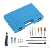 DURAFORCE 19PC Diesel Injector Seat Cleaning Set Engines Injector Seat Cleanner Brush Kit