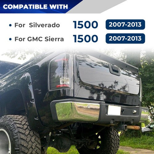 Chrome Rear Bumper For 2007-2013 Chevy Silverado GMC Sierra 1500 Sensor Hole