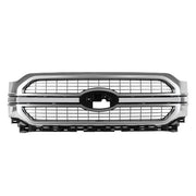 DURAFORCE Satin Aluminum Front Bumper Grille Grill For 2021-2023 Ford F-150 F150 Limited