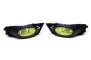 DURAFORCE Pair Yellow Lens Fog Lights Kit & Front Bumper Grille For 09-11 Honda Civic 4Dr