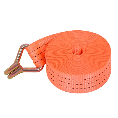 DURAFORCE 10 Pack 1.5" x 20' 4000lbs Ratchet Straps W/ J Hook Heavy Duty Orange Tie Downs