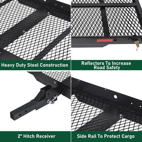 DURAFORCE Mobility Carrier Trailer Hitch Mount Cargo Folding Wheelchair Scooter Rack Ramp