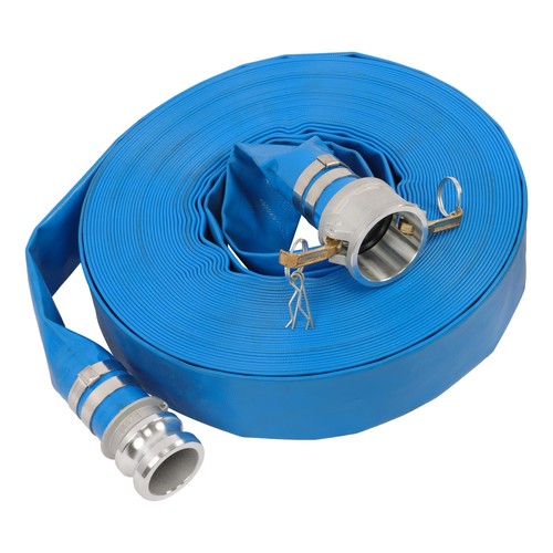 DURAFORCE 2"X100FT Pool Backwash Hose Heavy Duty Reinforced PVC Lay Flat Water Discharge
