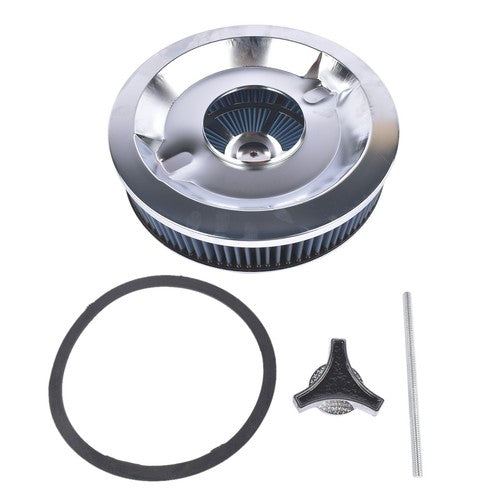 DURAFORCE 14" x 3" Air Cleaner Set Super Flow Washable Blue for Carburetor w/ 5 1/8" Neck