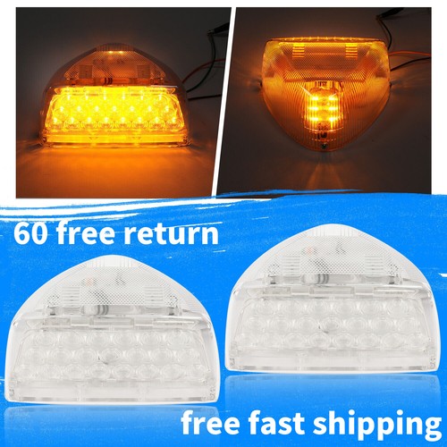 DURAFORCE Pair 31 LED For Peterbilt 379 359 Turn Signal Light Amber Clear Lens