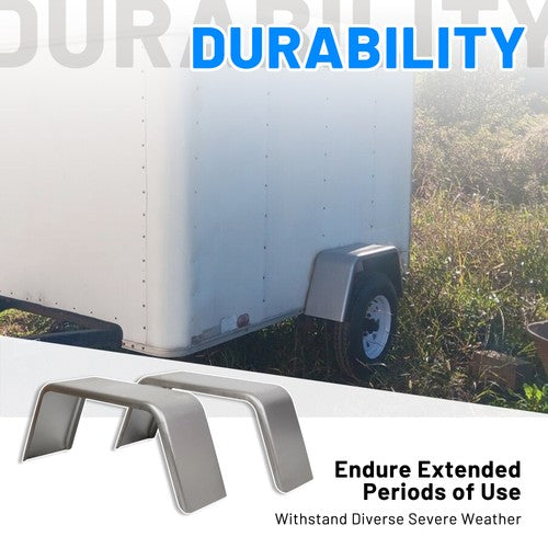 Pair Of Square Single Axle Trailer Fenders For 14 15 16 Inch Wheels For Cargo