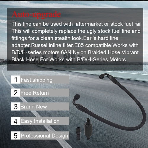 DURAFORCE New Fuel Line AN6 Filter Fit for Honda Civic EK B / D / H Series 1996-2000