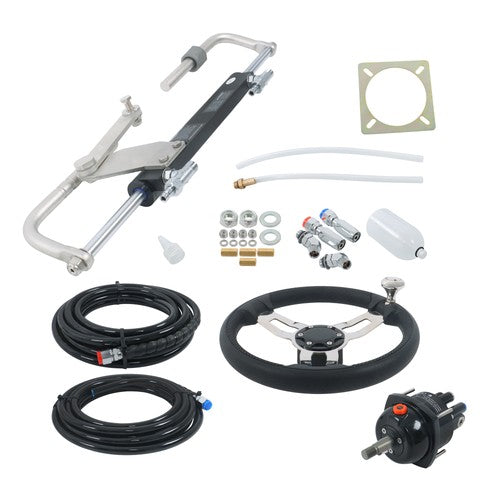 DURAFORCE NEW 90HP Hydraulic Outboard Steering Kit With 20ft High Strength Nylon Hose