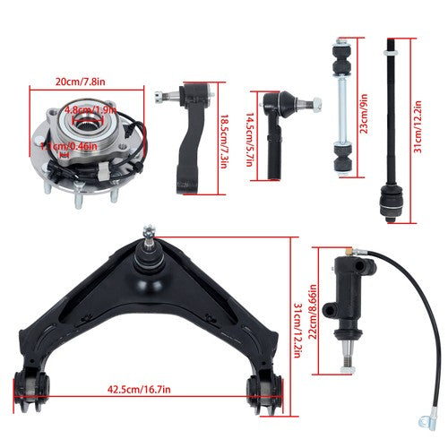 DURAFORCE 15× Front Wheel Bearing Hub Control Arm K6535 ES3609 For Gmc Sierra 2500 01-04