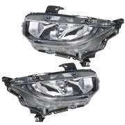 DURAFORCE Headlight Fit For Honda Civic 2016-2020 Headlamps Driver + Passenger Side Pair