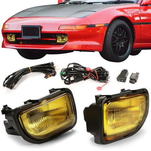 DURAFORCE Set Fog Lights Yellow For Toyota MR2 1991-1995 Front Bumper Lamps With Bulbs