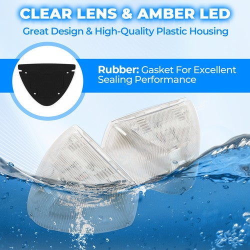 Pair 31 LED For Peterbilt 379 359 Turn Signal Light Amber Clear Lens