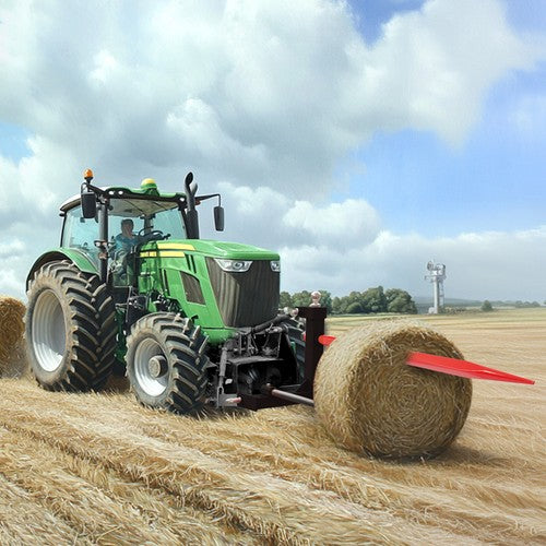 DURAFORCE 47" 3 Point Hay Bale Spear Receiver Hitch Cat 1 Tractor W/Gooseneck Ball 3000 LB
